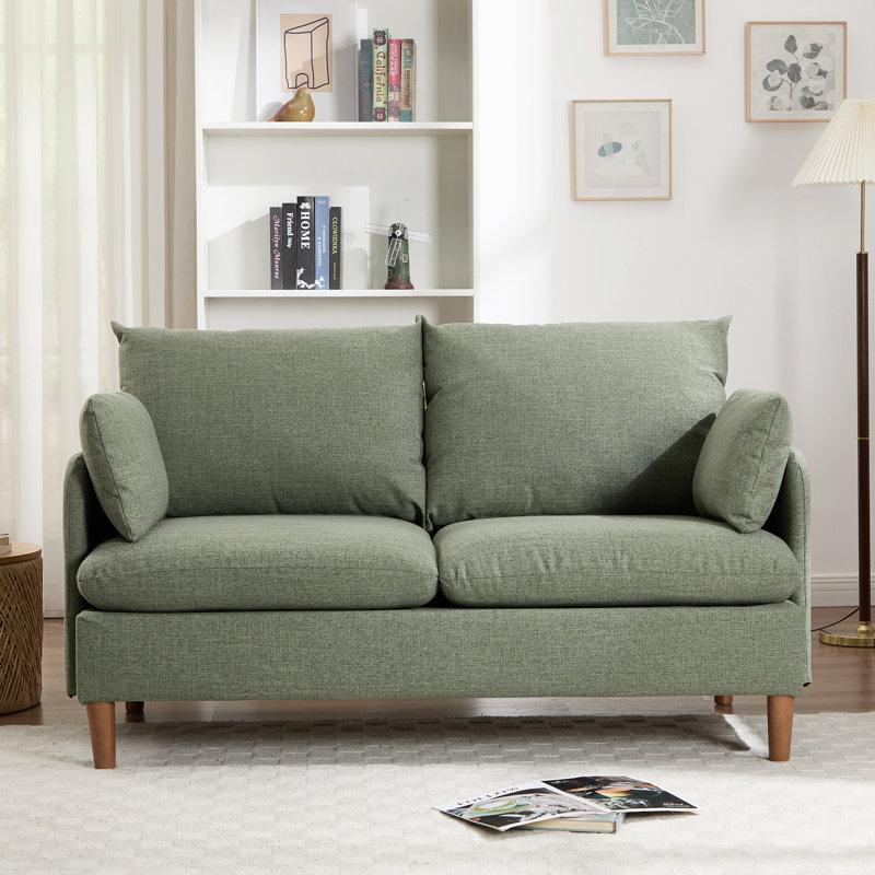 152cm 2 Seater Mordern Upholstered Loveseat Sofa, Green