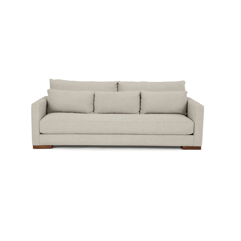 Leon Sofa, Walnut, Smoke Polyester