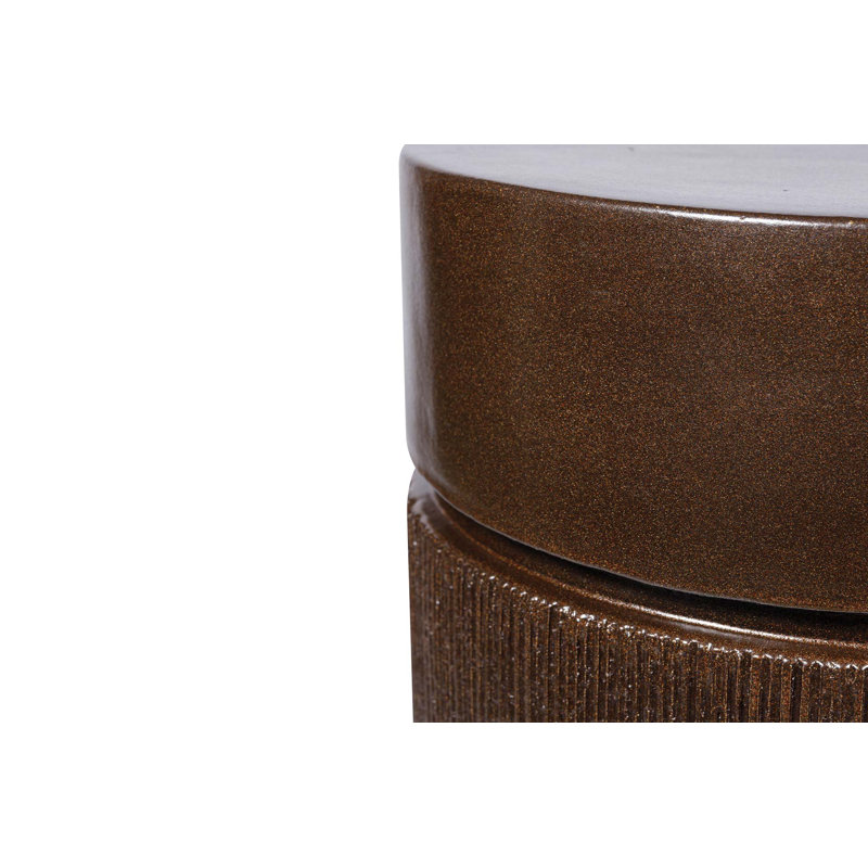 Provenance Signature Outdoor Round Side Table, Brown