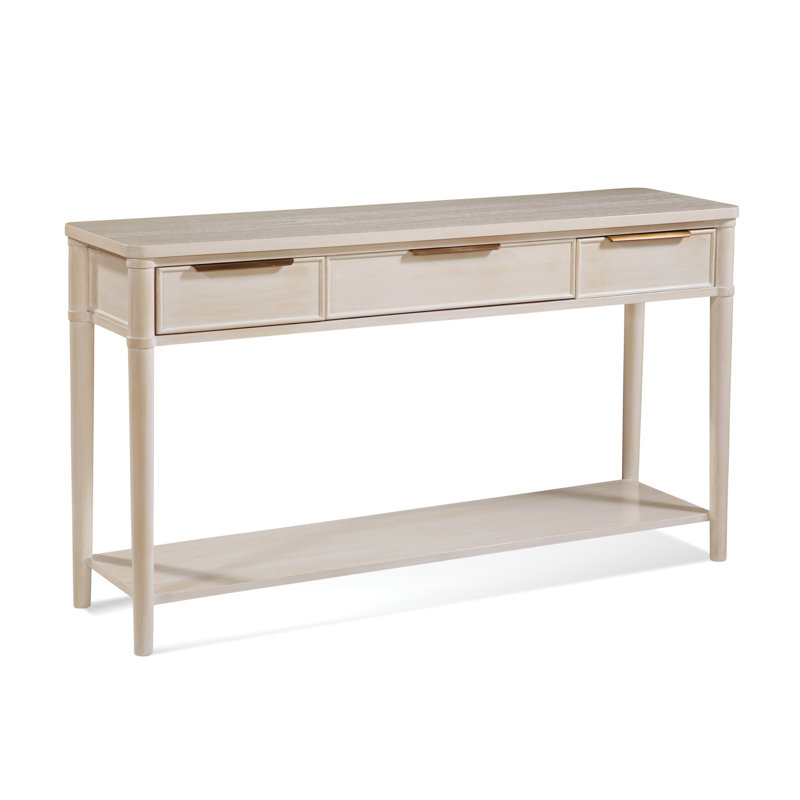 Clair 58'' W Solid Wood Console Table, Antique Frost White