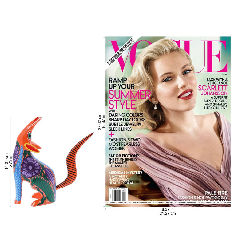 Novica Whistling Coyote Wood Alebrije Figurine