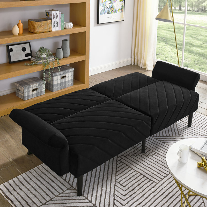 Gania Upholstered Sofa, Black Velvet