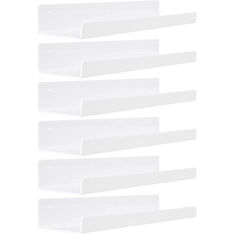 6 Piece Floating Shelf, White
