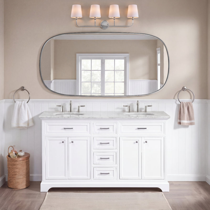 Ensemble de meuble-lavabo double 60 po Hermes, Blanc