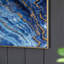 Ensemble de 2 panneaux d'art encadrés bleus et dorés, motif marbré unique, 30,5 po x 40 po