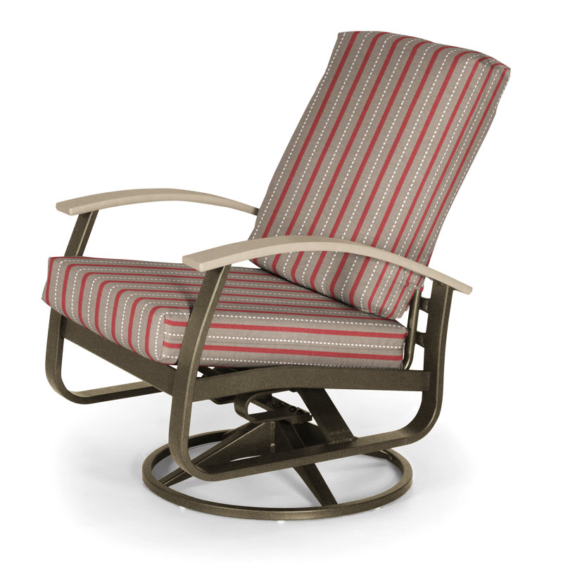 Belle Isle Outdoor Swivel Lounge Chair, Spectrum Indigo Sunbrella®, Textured Beachwood, Desert P60