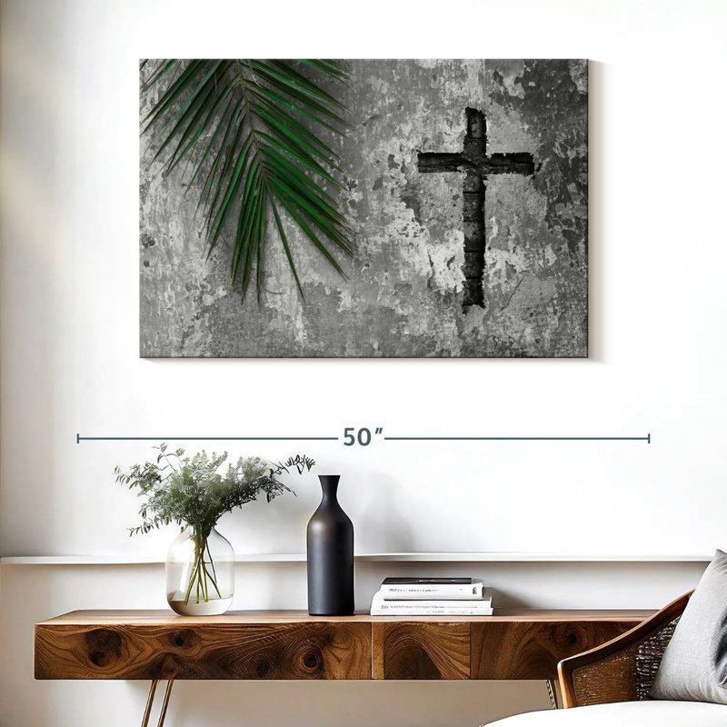 Adella Grunge Cross, 26" H x 39" W