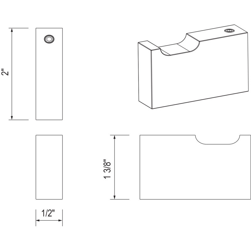 Quartile™ Robe/Towel Hook, Polished Nickel