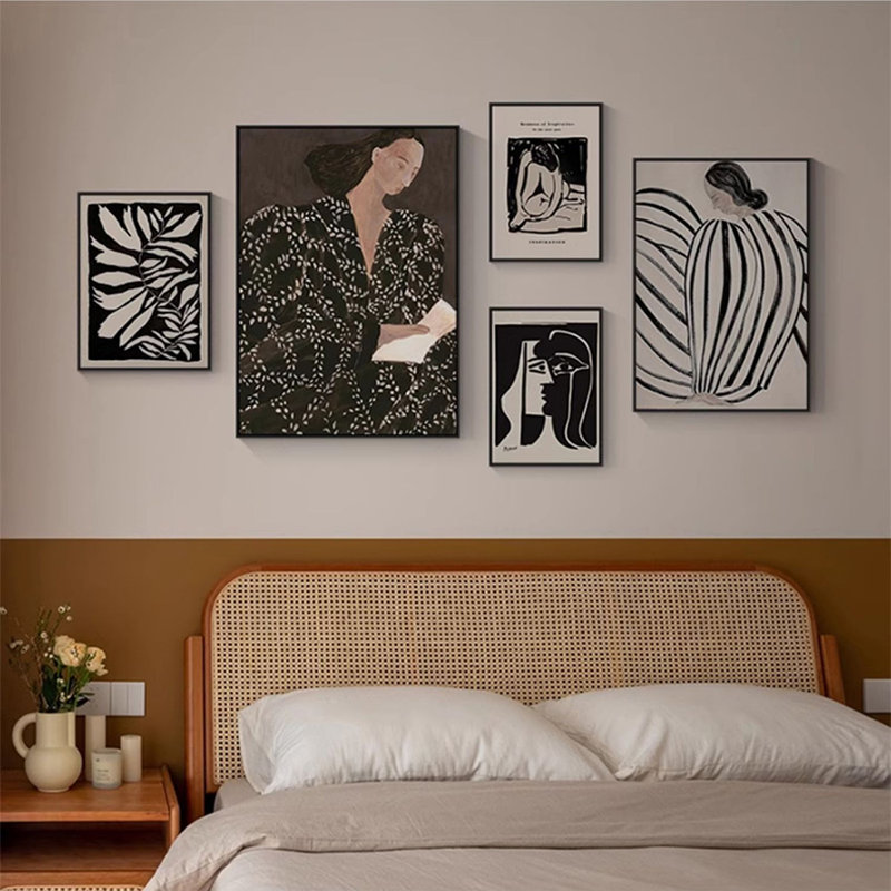 Ensemble d'art mural 5 pièces Mid-Century, H 31,5 po x l 23,62 po
