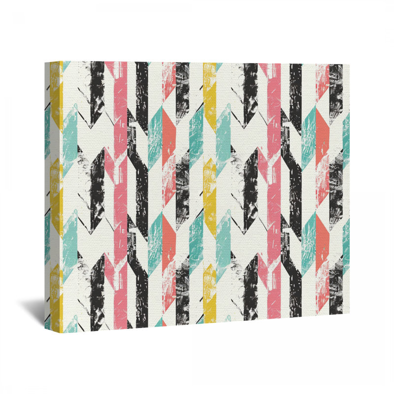 Toile à motif de chevrons - Décoration murale géométrique, H 11 po x l 14 po