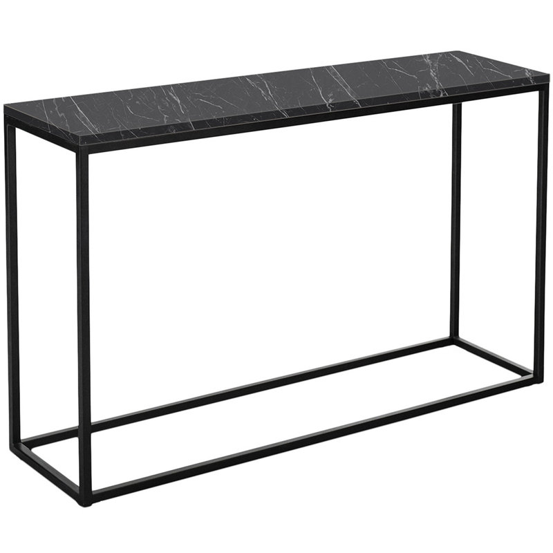 100 cm W Console Table, Light Yellow Wood, Black, Wood