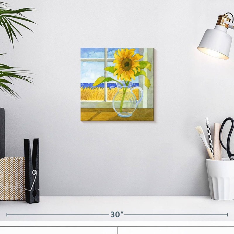 Harnek tournesol dans la fenêtre, H 10 po x l 10 po