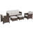 5-Piece Spacious Seating Group Patio Multi-brown Wicker Rattan Sofa Set with Cushions-106536882