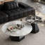 Luxury-Style Round Marble Coffee Table Set