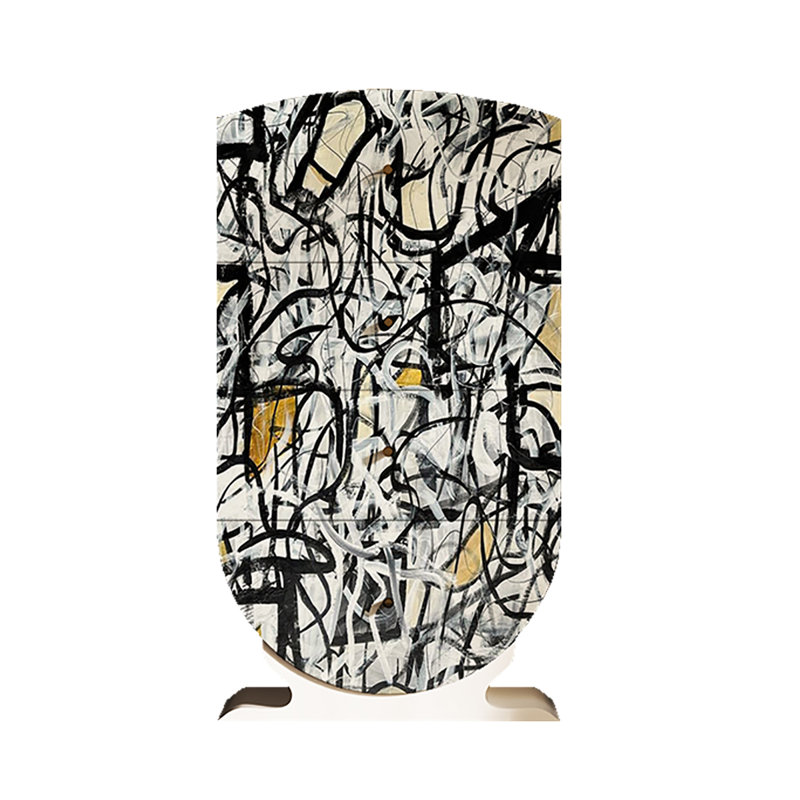 Cabinet français d'art abstrait rétro, Blanc