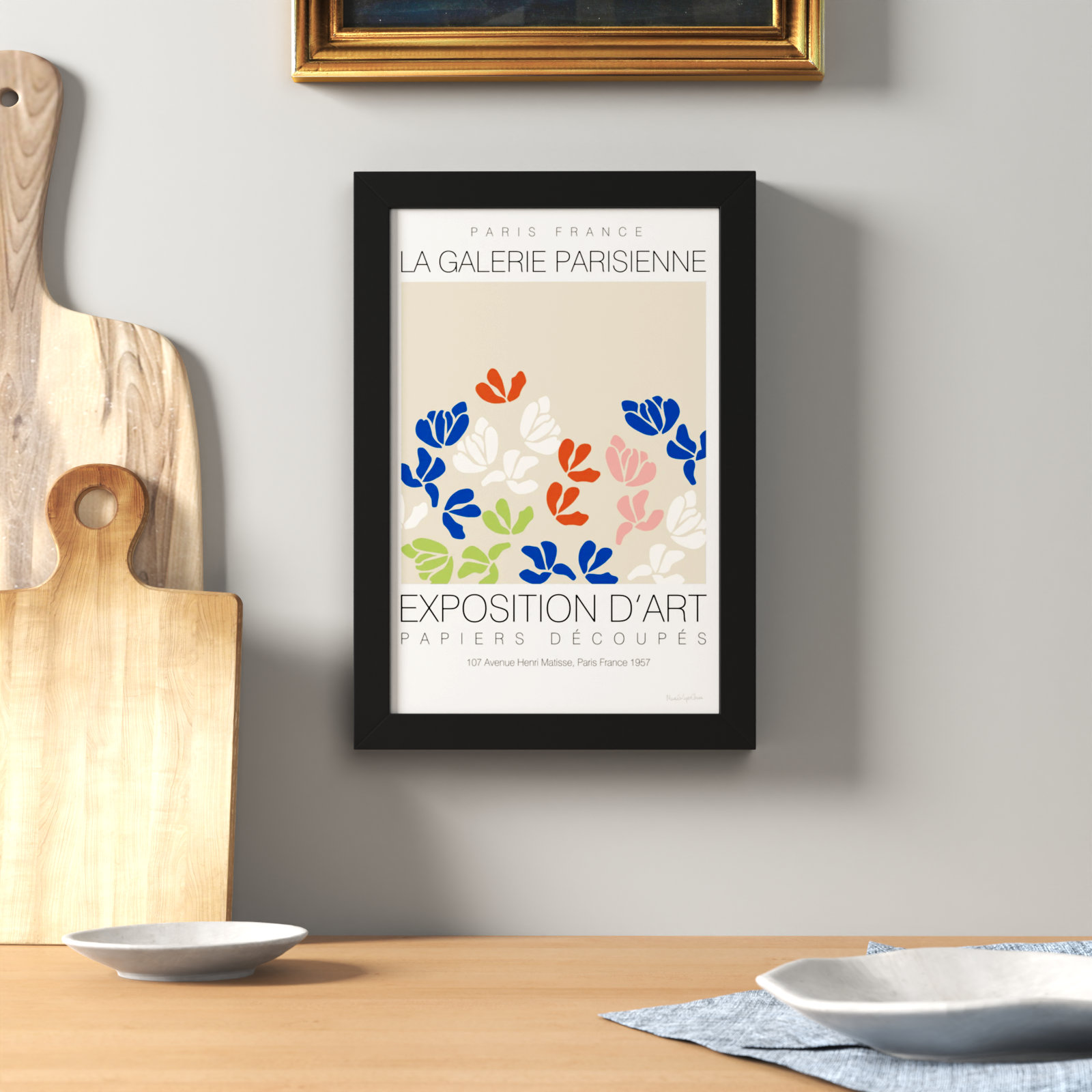 Fleurs De Matisse by Mercedes Lopez Charro, Black, 23" W x 33" H