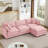 Modular Sectional Sofa, 102 Inch L Shaped Couch Set For Living Room, 3-Seater Comfy Cloud Couches With Movable Ottoman, DIY Combination, Chenille-1714787541