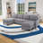U-Shaped Sponge-Filled Cushion Combination Sofa-889585080