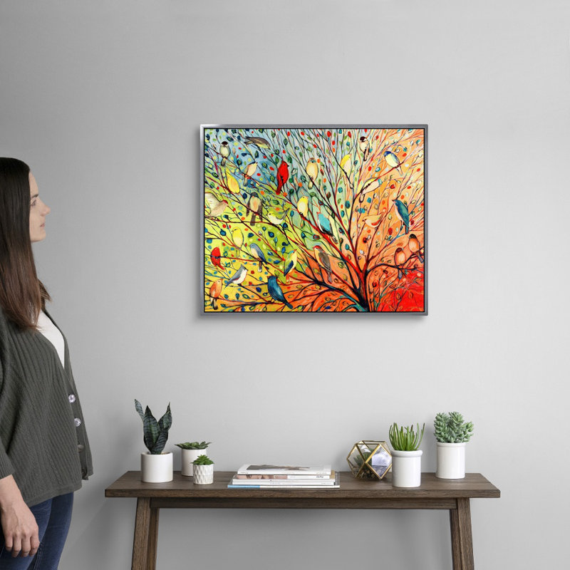 «Twenty Seven Birds», reproduction d'impression, H 22 po x l 26 po, Impression encadrée sans passe-partout, Argent