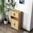 Adjustable Storage Cabinet With Rattan Doors - Particle Board Mid-century Modern Design For Living & Dining Rooms