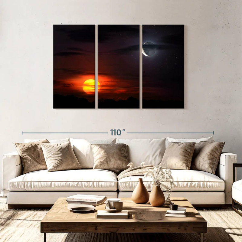 Oberle Sunset With Moon, 48" H x 74" W