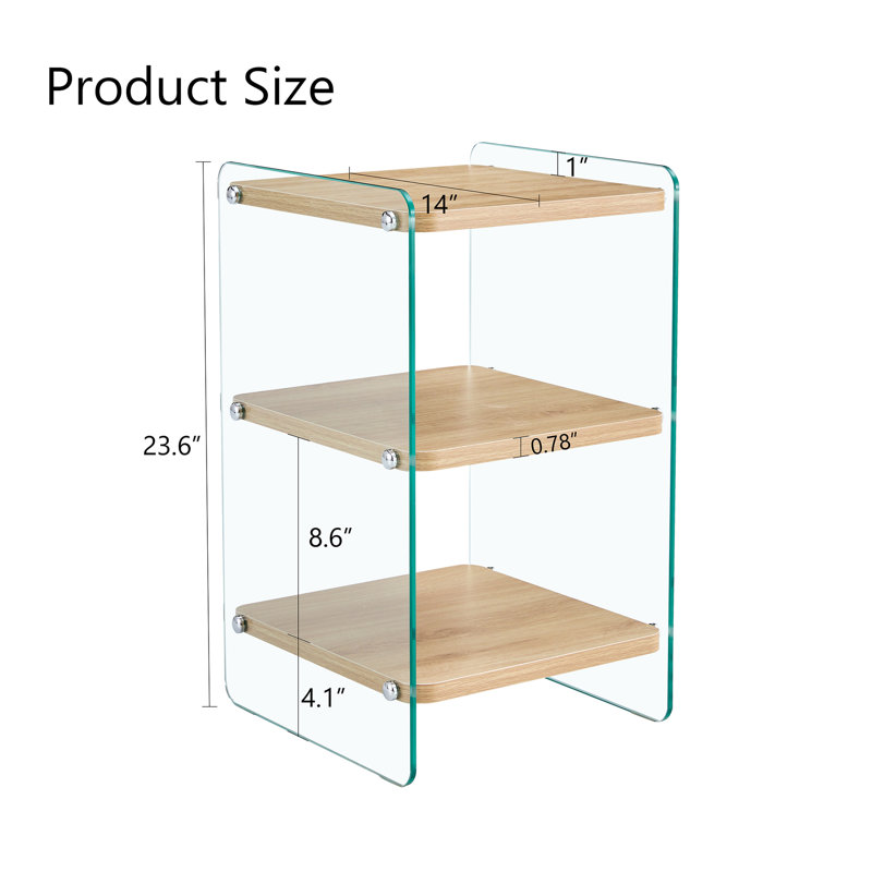 Three Levels Of Bedside Tables. The Board Surface Is MDF, And Both Sides Are Tempered Glass. The Design Is Simple And Generous, With Storage Function.