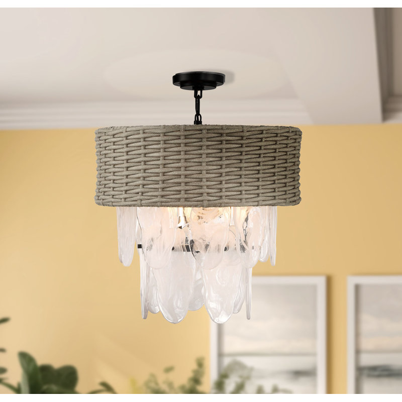 Bayou Breeze Coleeta - 6 Light Dual Mount (Pendant & Semi Flush) In Coal Finish