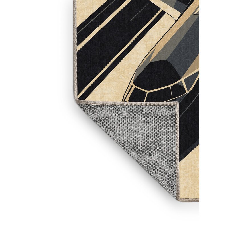 Tapis chic et luxueux lavable à la machine en jet privé Kendari - Beige, 2x3