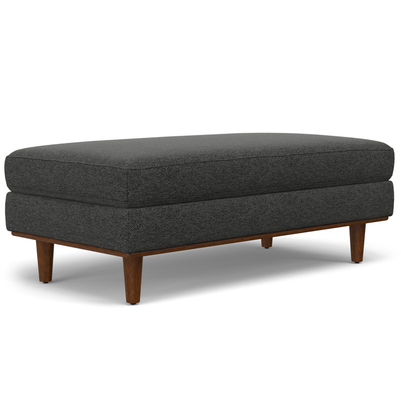 Charcoal Grey Large Rectangular Upholstered Ottoman