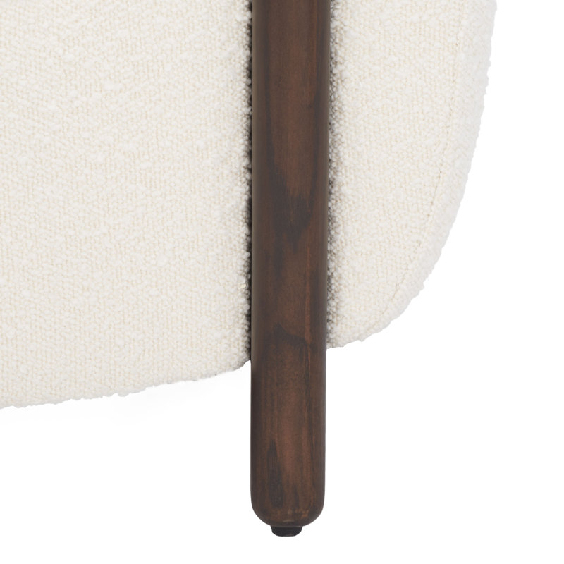 Amyerra Upholstered Barrel Chair, Ivory Polyester Blend