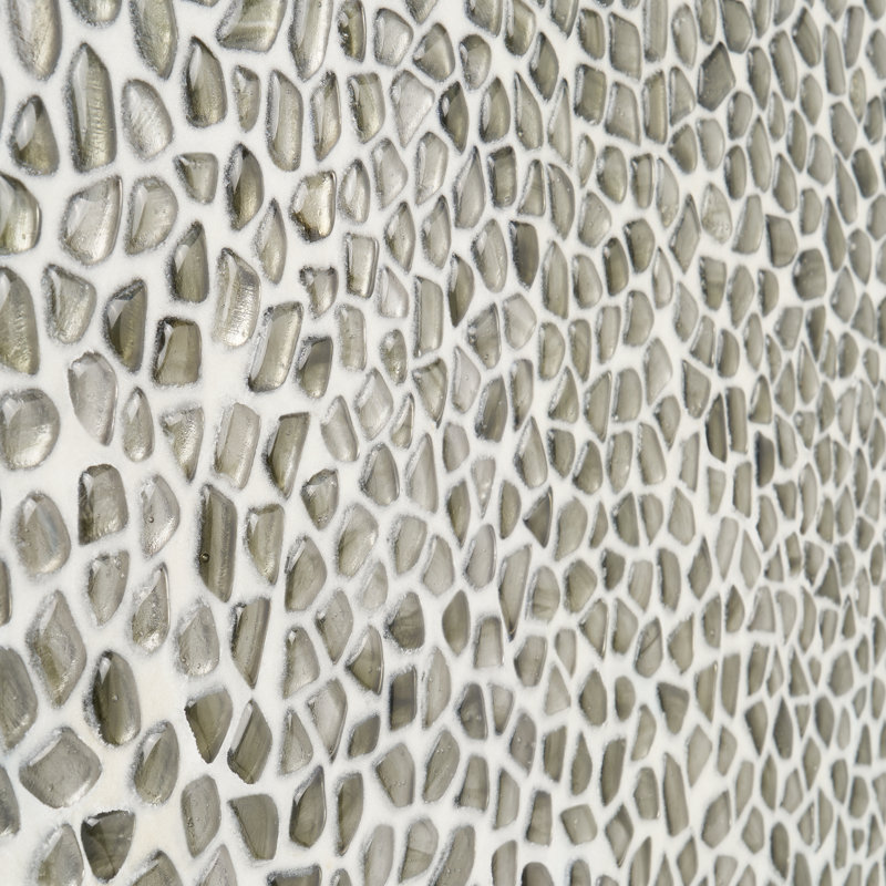 Fractal Pebble 11.88 in. x 11.88 in. Polished Glass Wall Mosaic Tile (0.98 Sq. Ft. / Each), Dark Gray