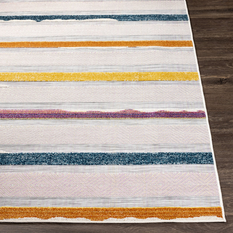 Pompierie Striped Indoor / Outdoor Rug, Rectangle 5'3" x 7'