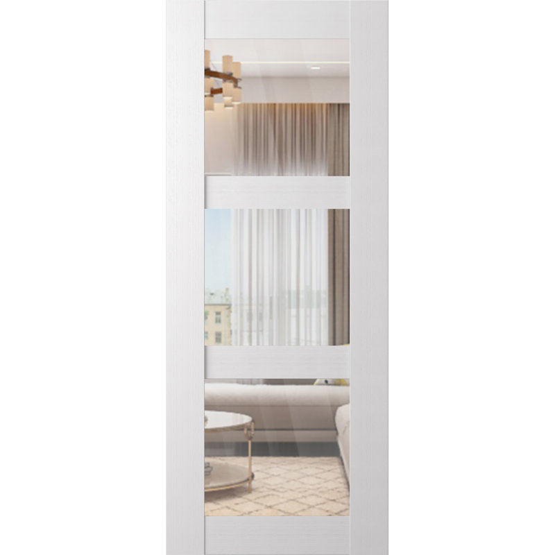 Dalle de porte intérieure Palladio 3 Lite Bianco Noble, 29,75 po x 83,23 po