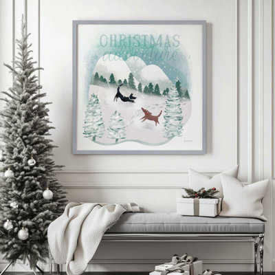 Les joies de Noël dans la neige – Affiche à  encadrer