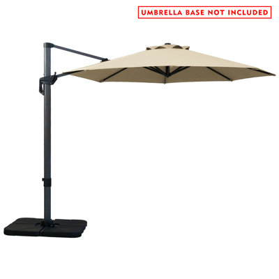 Parasol de patio en porte-à-faux octogonal 11 pi Kozyard avec rotation à 360 ° et système d'inclinaison intégré (rouge)