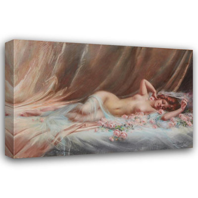 "Nude with Roses" par Delphin Enjolras - Toile tendue avec châssis