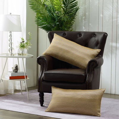 Housse de coussin rectangulaire à chevrons