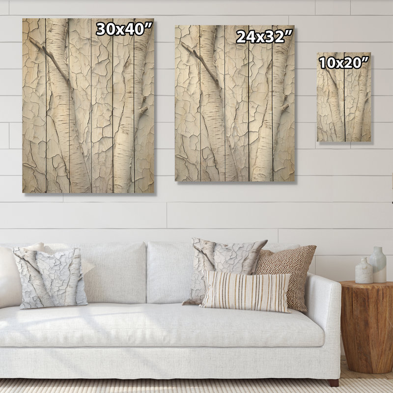 Abat-jour gris sycomores gris - arbre sycomore, art mural sur bois de pin naturel, H 40 po x l 30 po