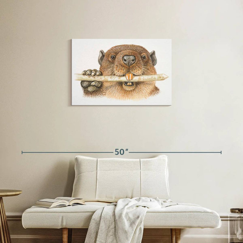 Beaver rongeur rongeant une branche
