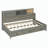Wooden Daybed with 3 Storage Drawers, Upper Soft Board, shelf, and a set of Sockets and USB Ports-97691161-97691162