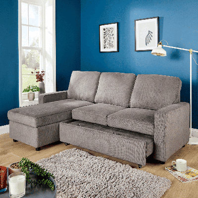 Kingston Upholstered L-shaped Sofa Bed & Chaise