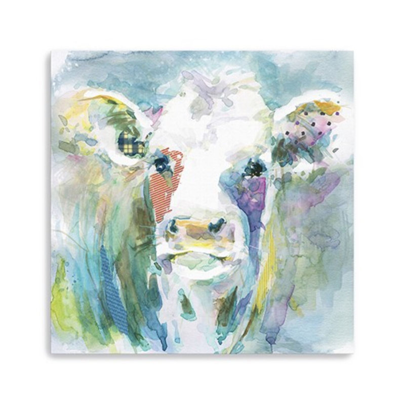«Watercolor Cow», impression murale sans cadre