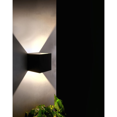 QB 2 -Bulb 5.1"" H LED Outdoor Flush Mount -  Bruck Lighting, EXT/QB/BK