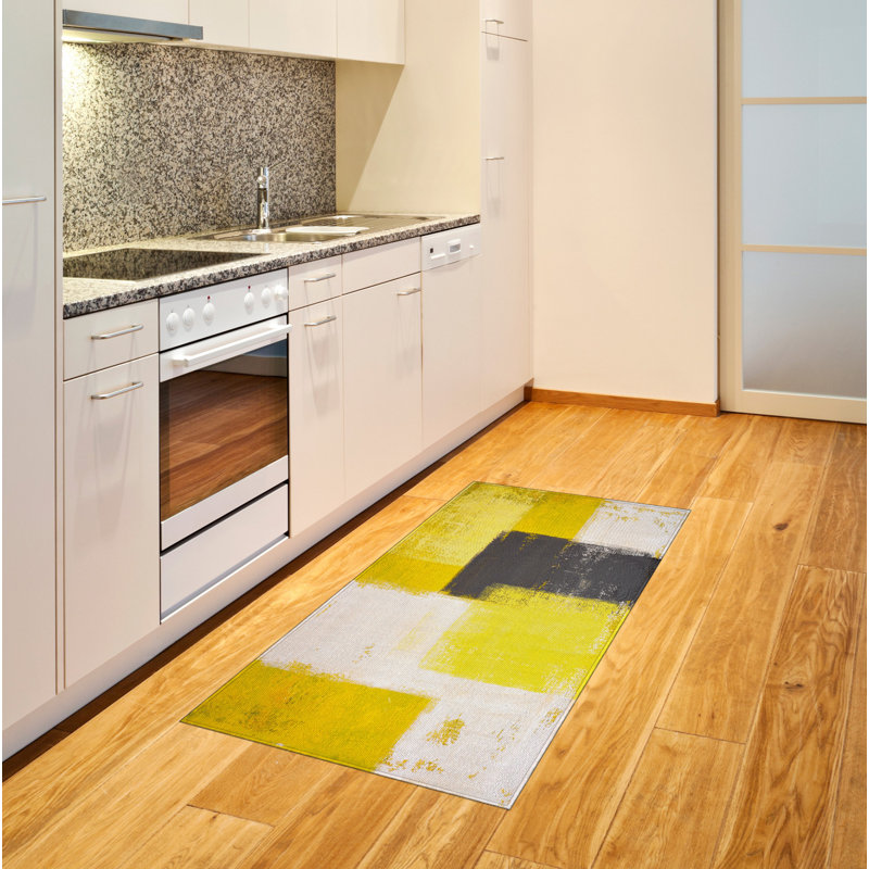 Abstract High Density Long Fiber Poly Threads Decorative Area Rug Carpet, Rectangle 2'7" x 5'