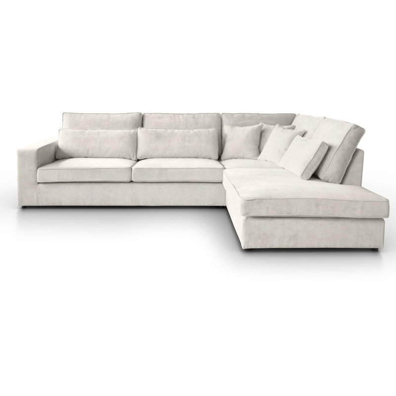 Qualee 6 Seater Sofa & Chaise, Beige, Right Hand Facing