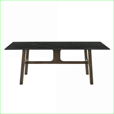 Dining Tables | Mesa de Comedor | Modern 4-Seater, Sintered Stone Top, Walnut Brown Finish, Easy Assembly for Family Meals | Rectangle