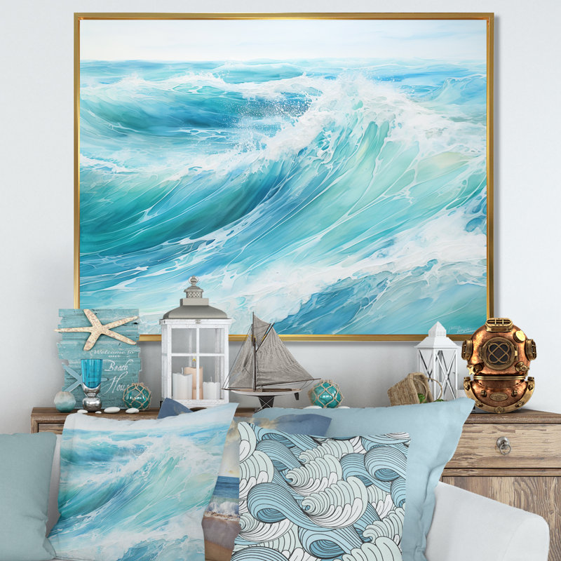 «Ocean Charm», impression sur toile, H 24 po x l 32 po x P 1 po, Cadre flottant doré