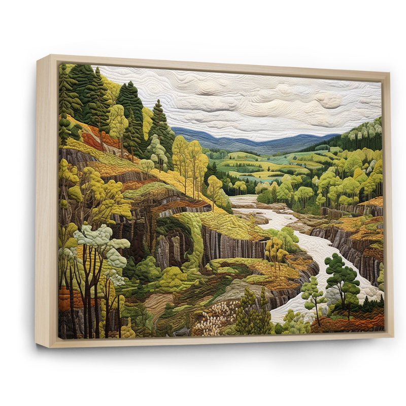 «Green Wondering Pastoral Harmony» sur impression sur toile, Cadre naturel flottant, H 12 po x l 20 po