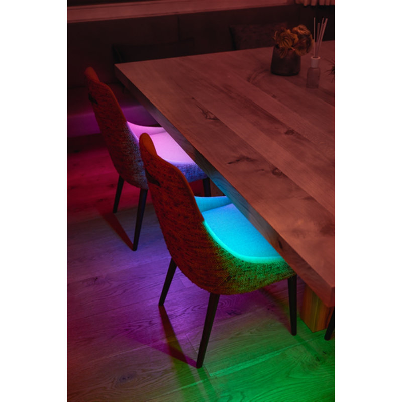 Twinkly 5' Adhesive Magnetic Multicolor LED Indoor Line Light Strip Starter Kit, Black