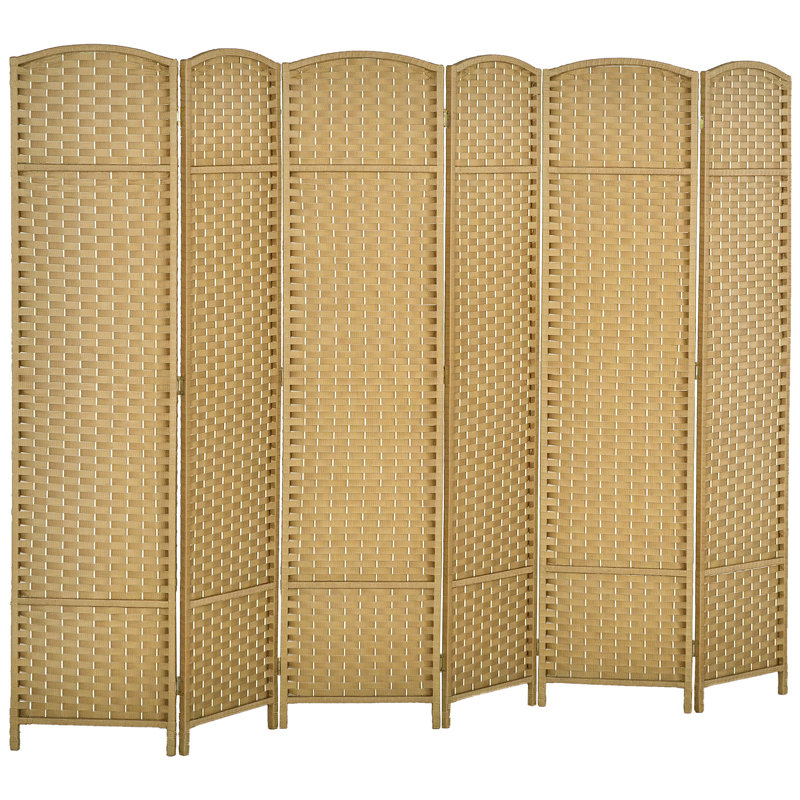 Paravent en bois massif Sipriano, Beige, 6, H 66,9 po x l 94,5 po